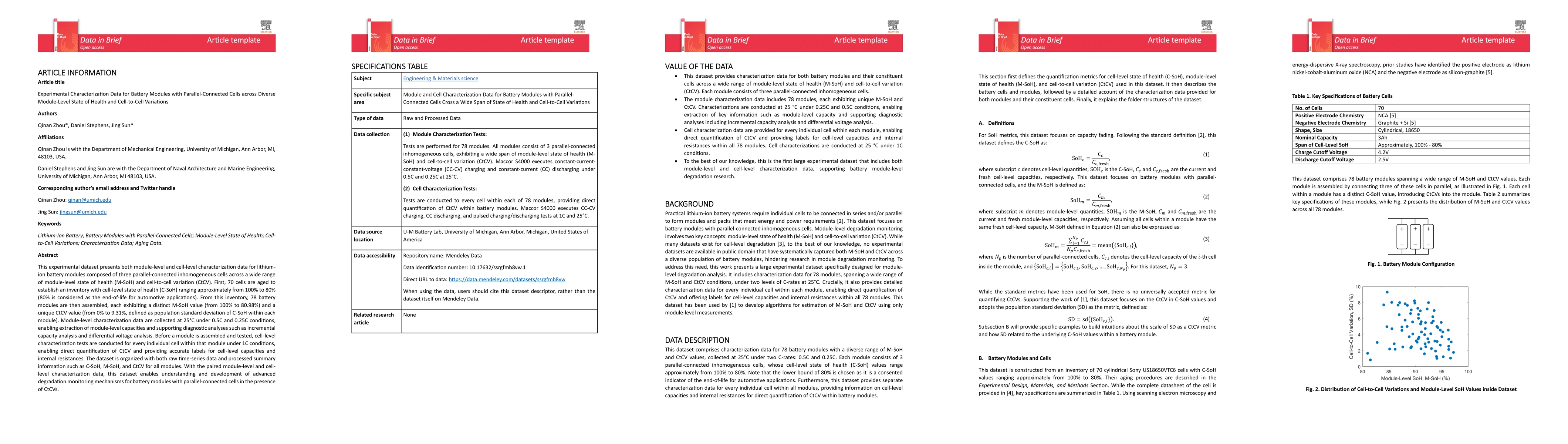 Thumbnail for Experimental Characterization Data for Battery Modules with Parallel-Connected Cells across Diverse Module-Level State of Health and Cell-to-Cell Variations