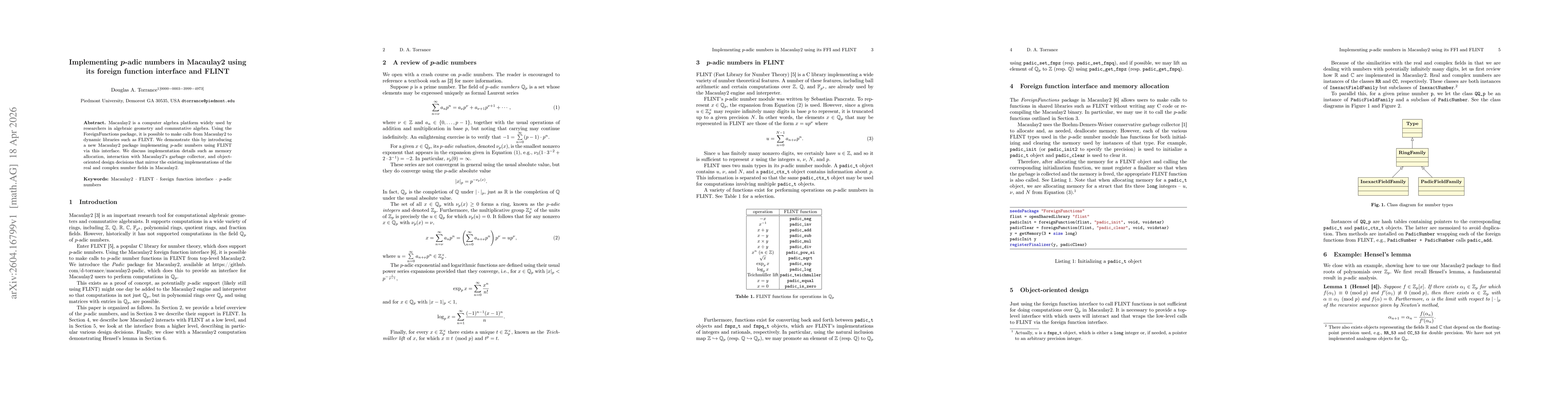 Thumbnail for Implementing p-adic numbers in Macaulay2 using its foreign function interface and FLINT