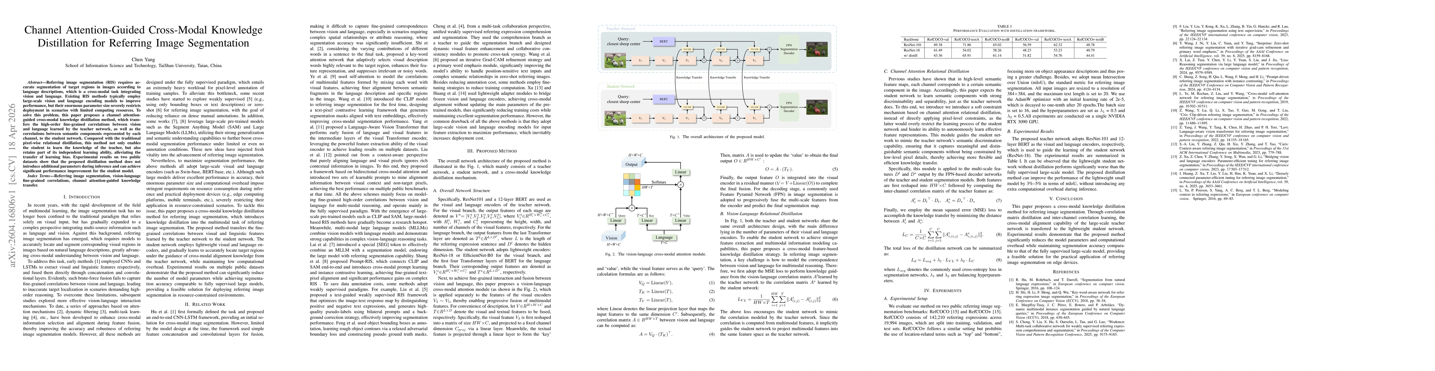 Thumbnail for Channel Attention-Guided Cross-Modal Knowledge Distillation for Referring Image Segmentation