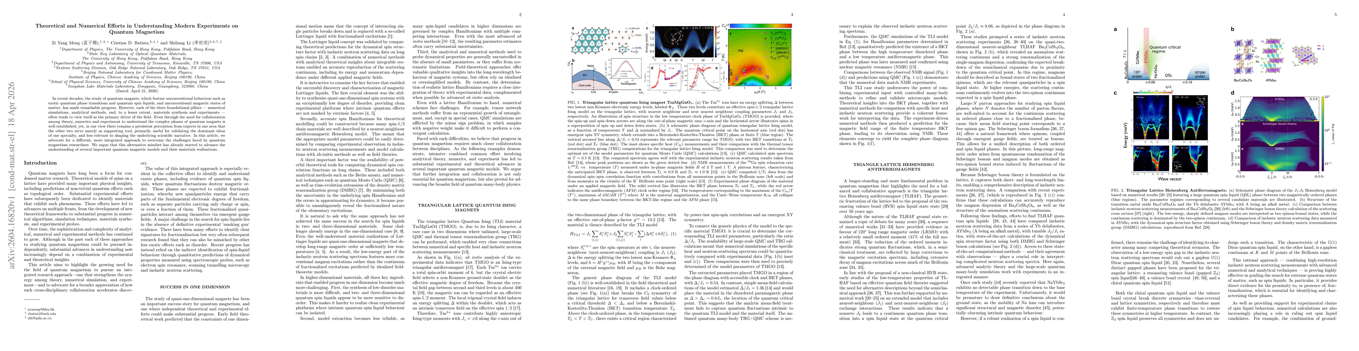 Thumbnail for Theoretical and Numerical Efforts in Understanding Modern Experiments on Quantum Magnetism