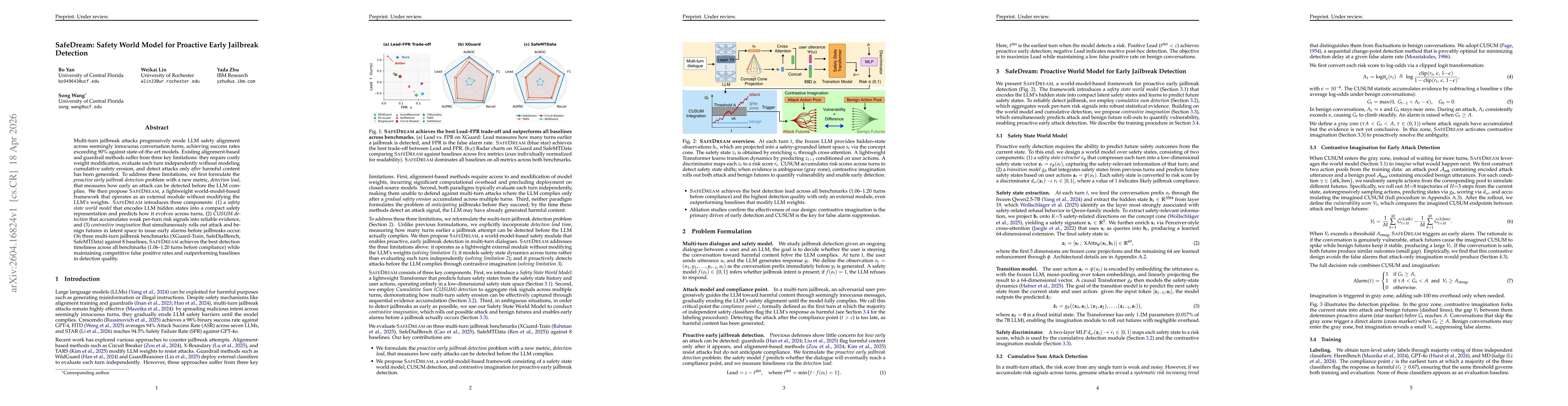 Thumbnail for SafeDream: Safety World Model for Proactive Early Jailbreak Detection