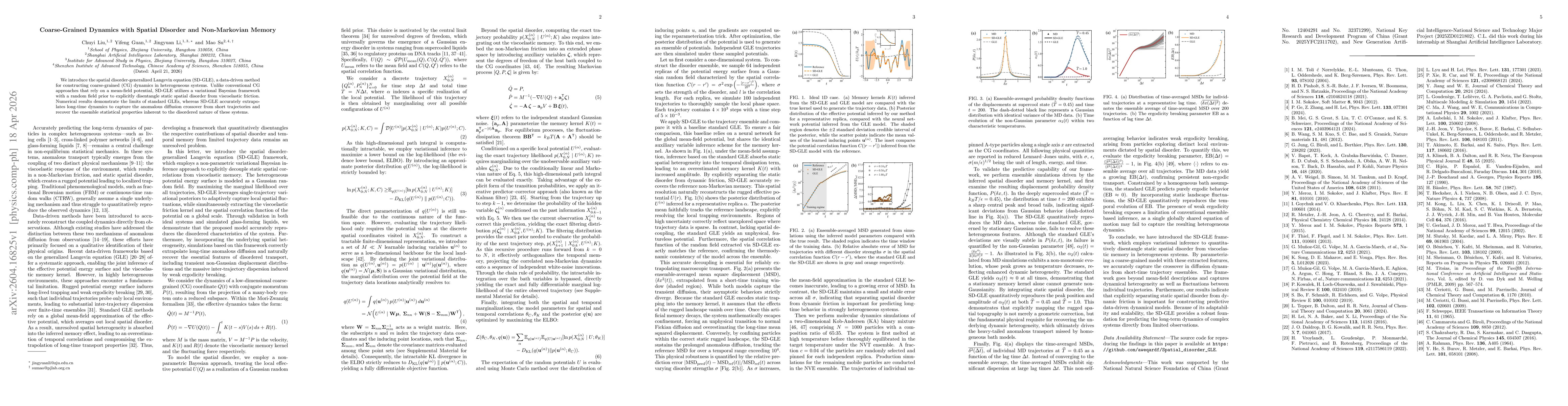 Thumbnail for Coarse-Grained Dynamics with Spatial Disorder and Non-Markovian Memory
