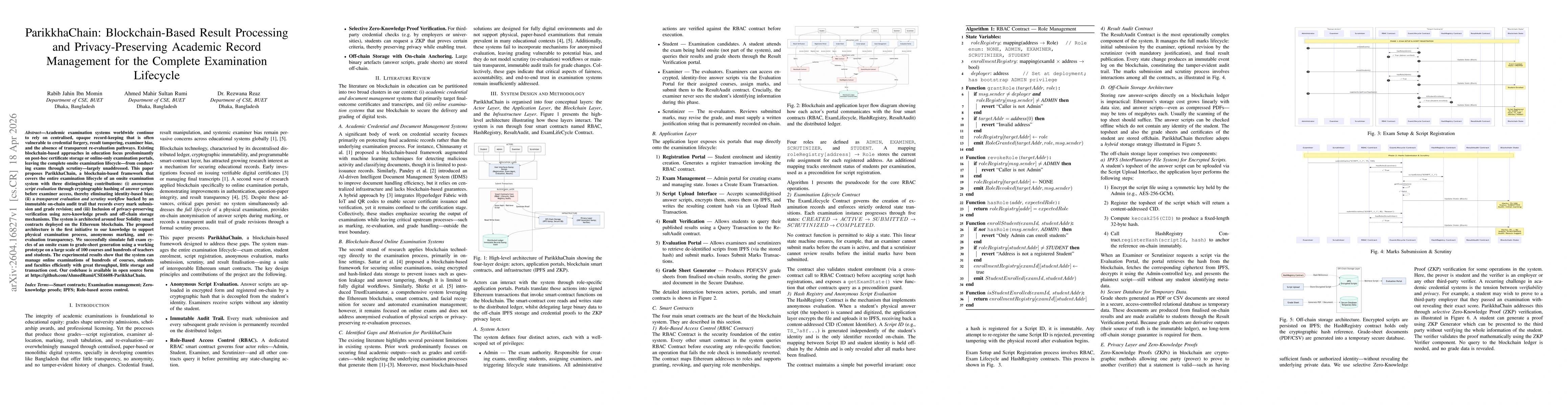 Thumbnail for ParikkhaChain: Blockchain-Based Result Processing and Privacy-Preserving Academic Record Management for the Complete Examination Lifecycle