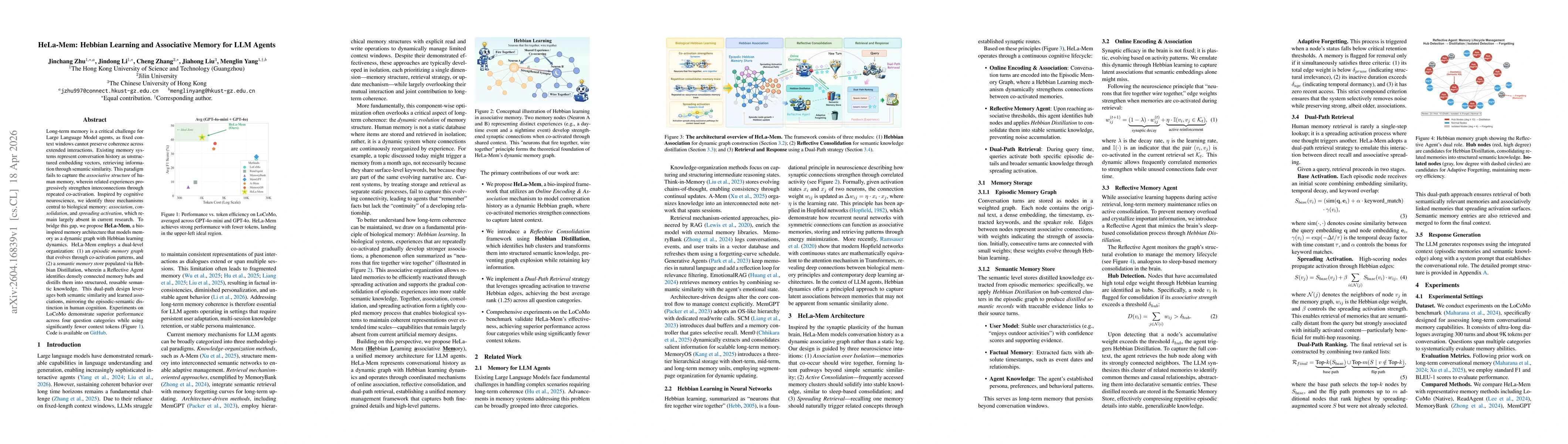 Thumbnail for HeLa-Mem: Hebbian Learning and Associative Memory for LLM Agents