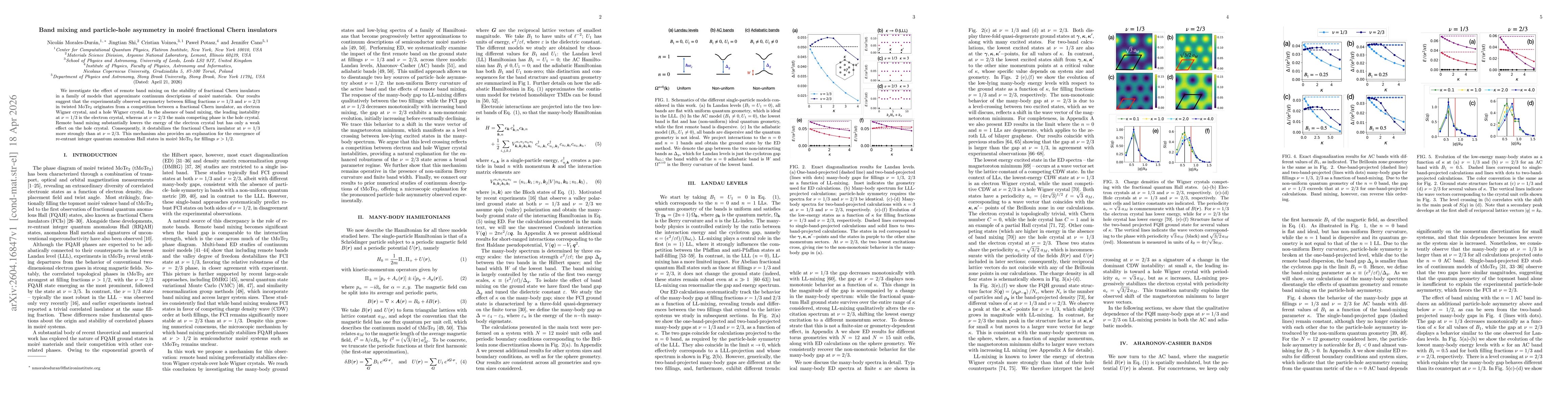 Thumbnail for Band mixing and particle-hole asymmetry in moiré fractional Chern insulators
