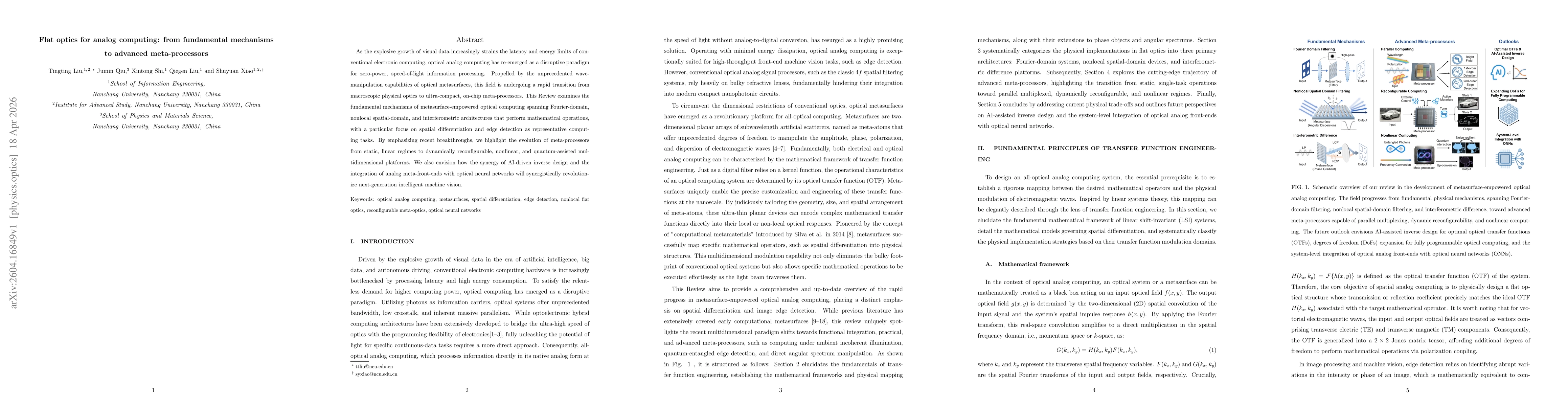 Thumbnail for Flat optics for analog computing: from fundamental mechanisms to advanced meta-processors