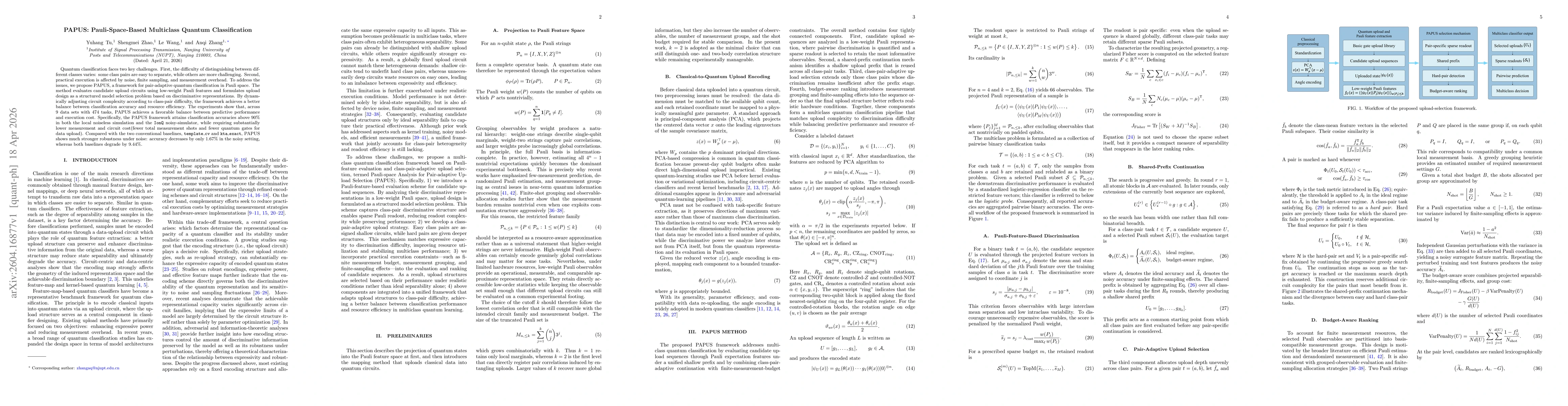 Thumbnail for PAPUS: Pauli-Space-Based Multiclass Quantum Classification