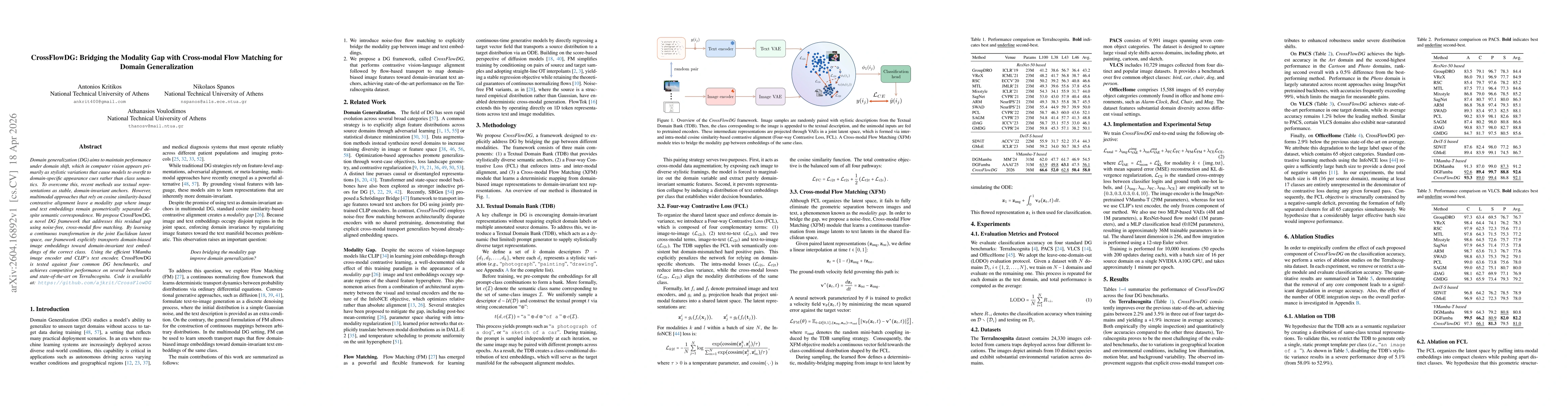 Thumbnail for CrossFlowDG: Bridging the Modality Gap with Cross-modal Flow Matching for Domain Generalization