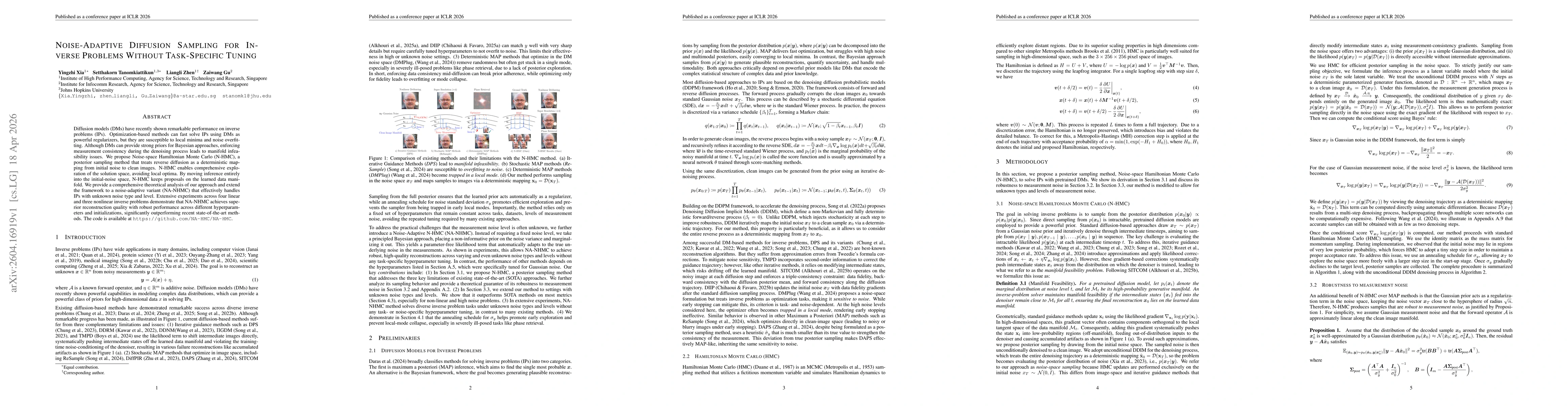 Thumbnail for Noise-Adaptive Diffusion Sampling for Inverse Problems Without Task-Specific Tuning