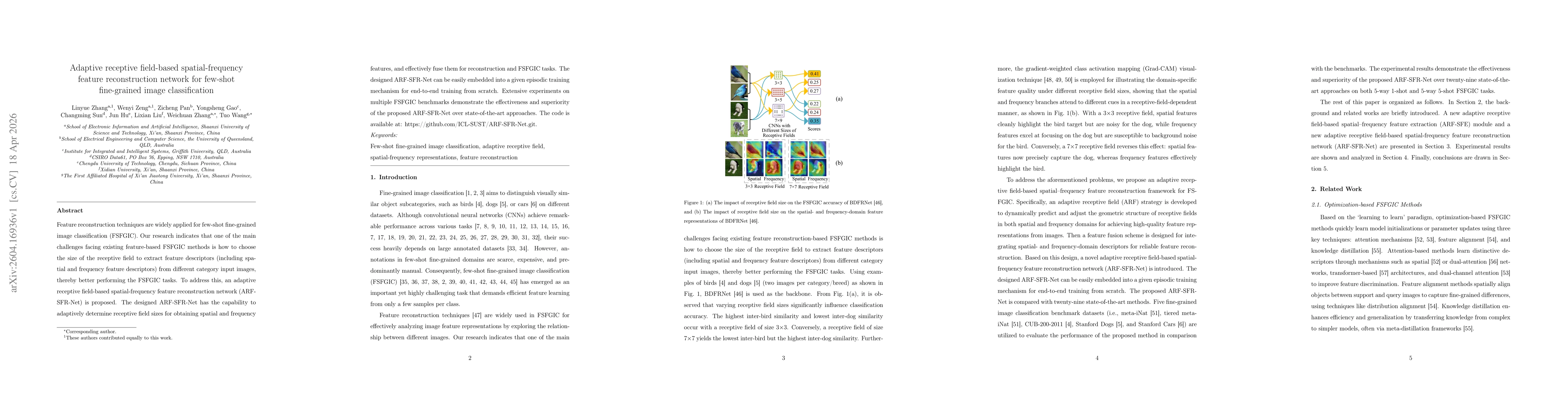Thumbnail for Adaptive receptive field-based spatial-frequency feature reconstruction network for few-shot fine-grained image classification