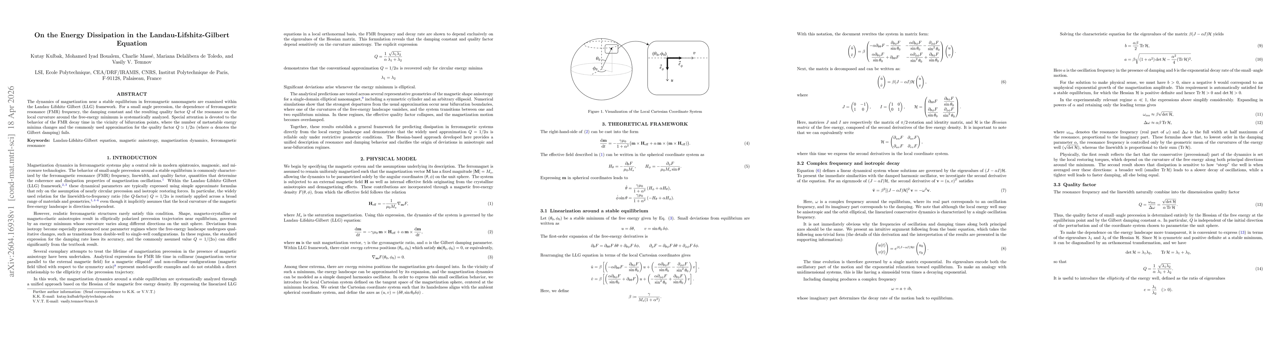 Thumbnail for On the Energy Dissipation in the Landau-Lifshitz-Gilbert Equation