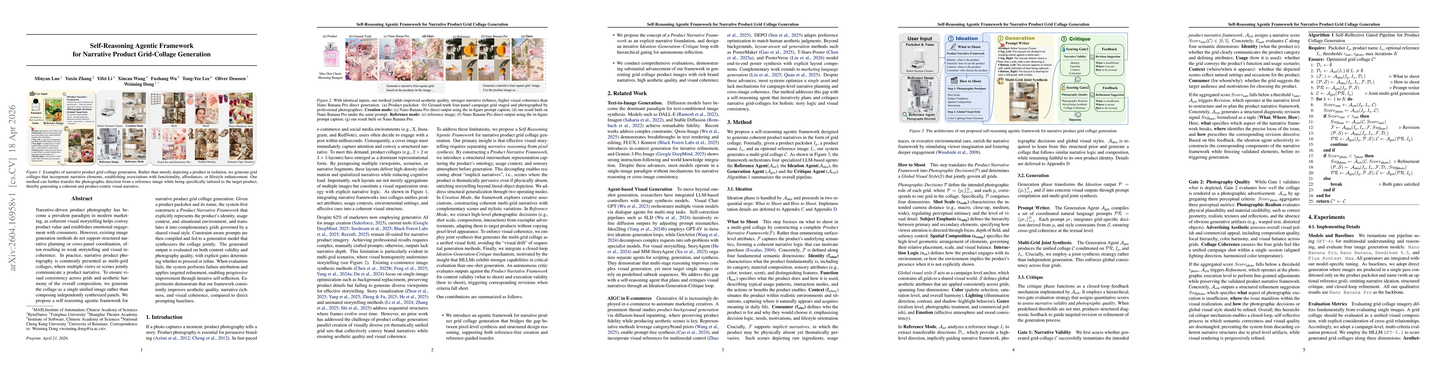 Thumbnail for Self-Reasoning Agentic Framework for Narrative Product Grid-Collage Generation