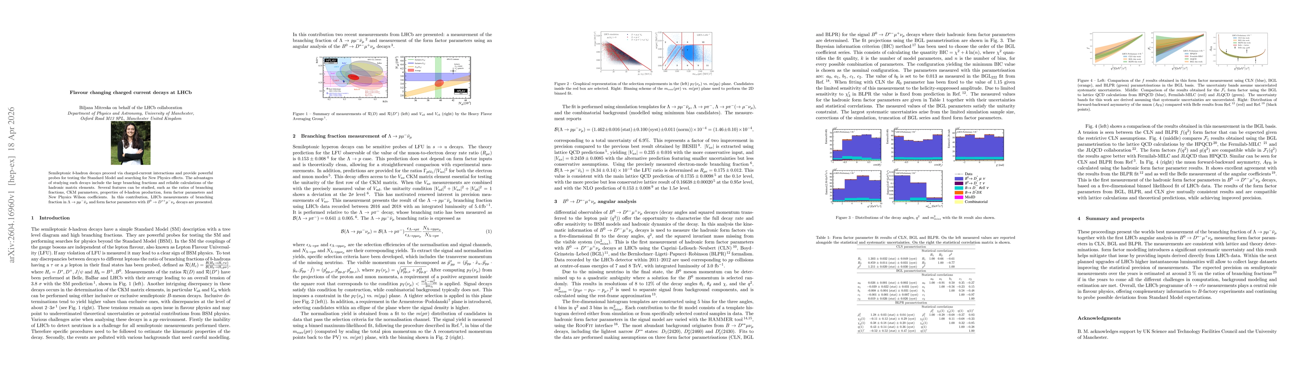 Thumbnail for Flavour changing charged current decays at LHCb