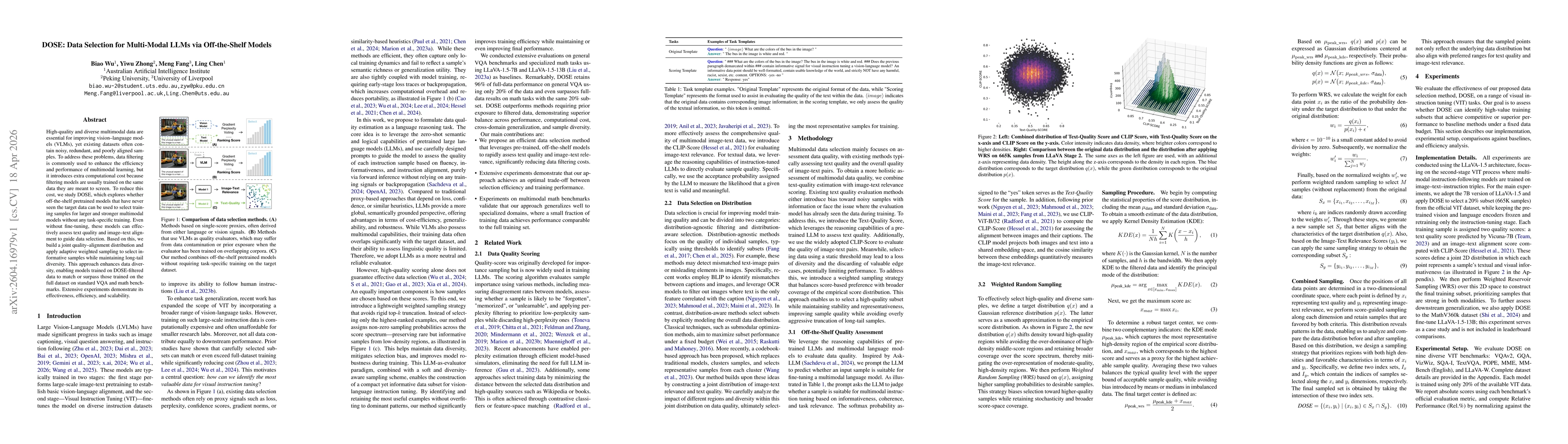 Thumbnail for DOSE: Data Selection for Multi-Modal LLMs via Off-the-Shelf Models
