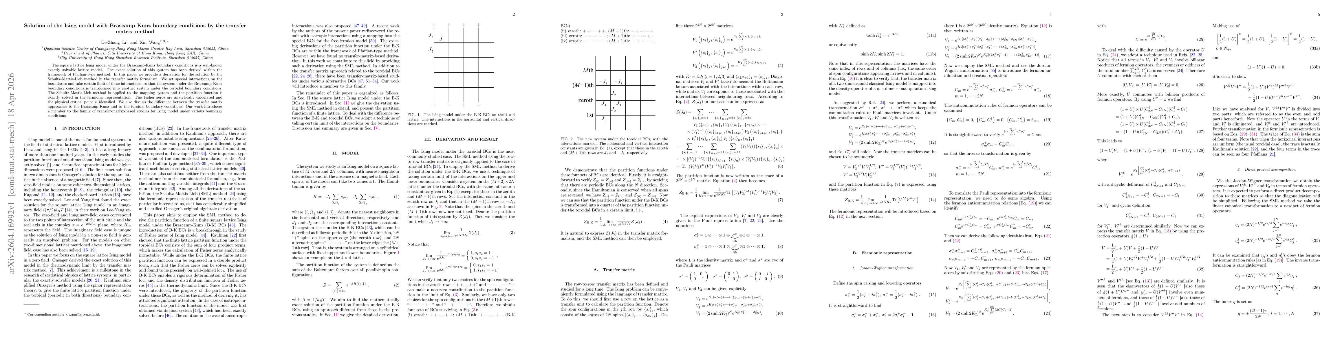 Thumbnail for Solution of the Ising model with Brascamp-Kunz boundary conditions by the transfer matrix method