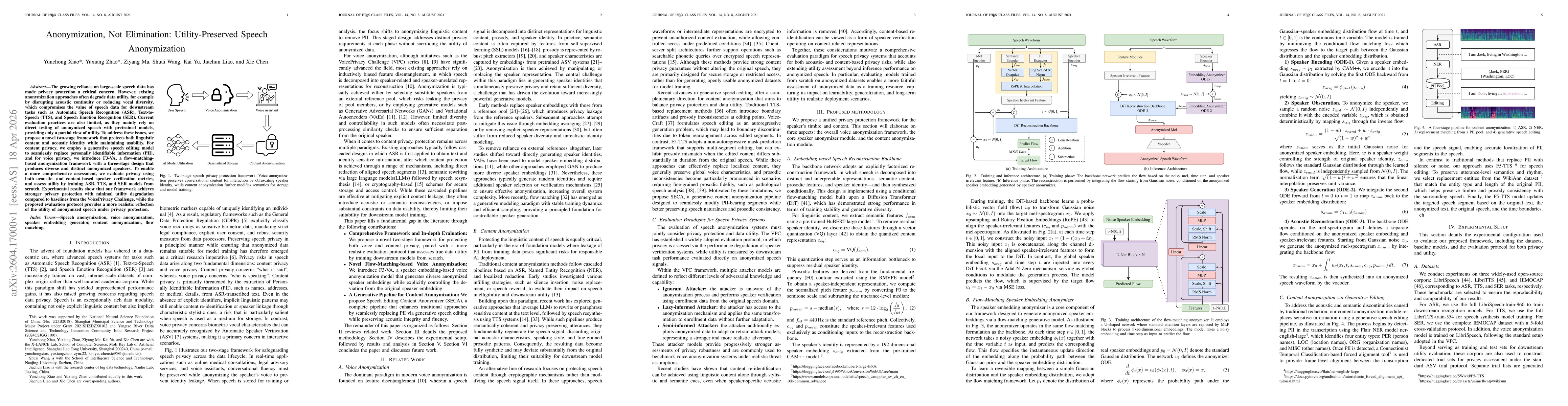 Thumbnail for Anonymization, Not Elimination: Utility-Preserved Speech Anonymization