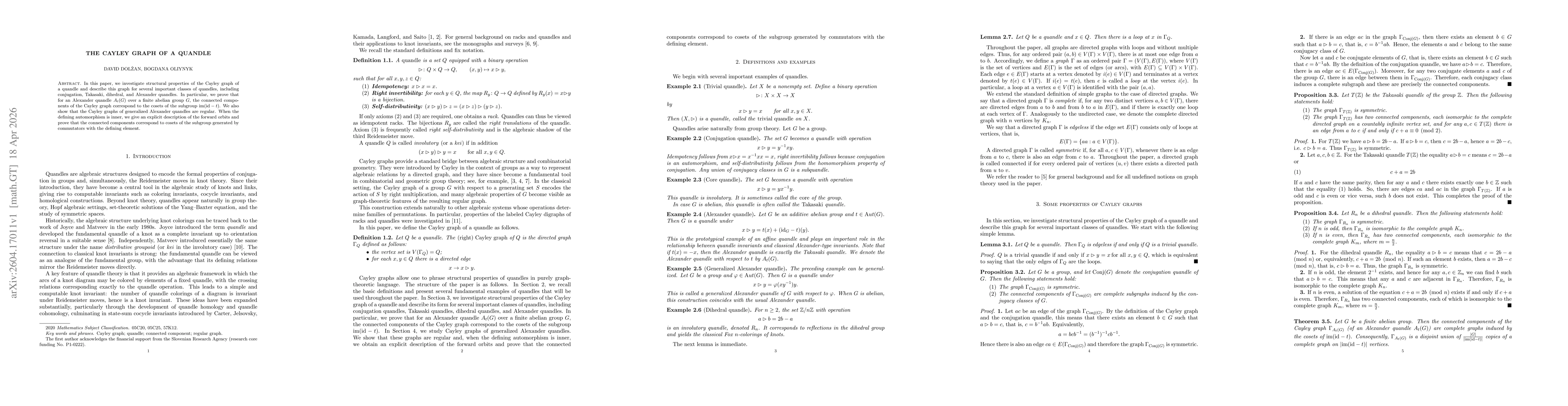 Thumbnail for The Cayley graph of a quandle
