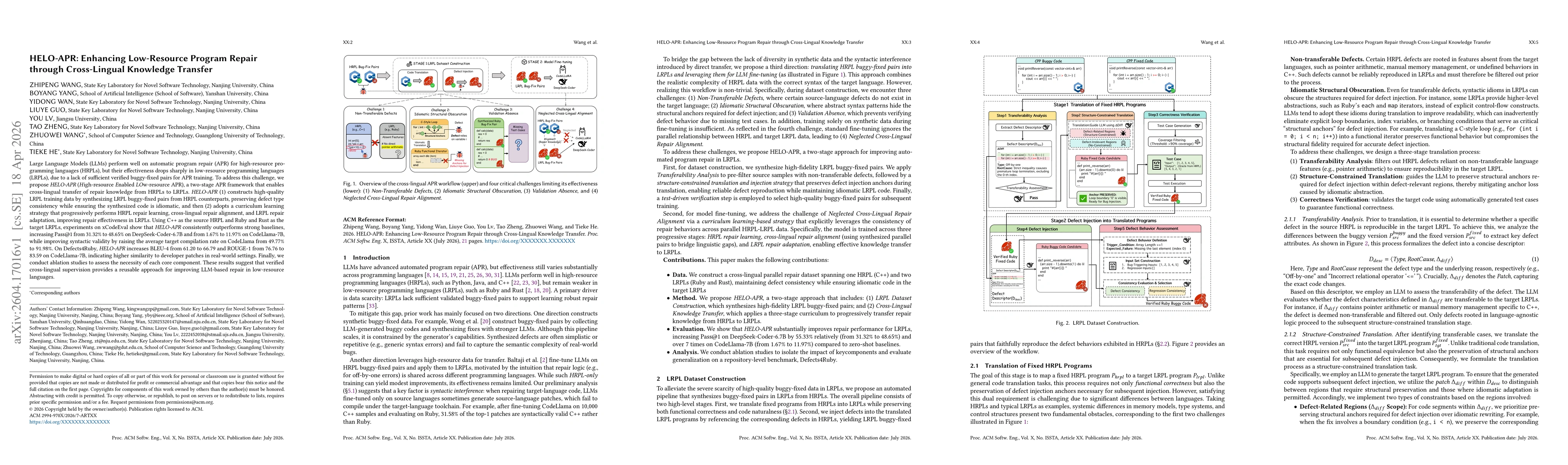 Thumbnail for HELO-APR: Enhancing Low-Resource Program Repair through Cross-Lingual Knowledge Transfer