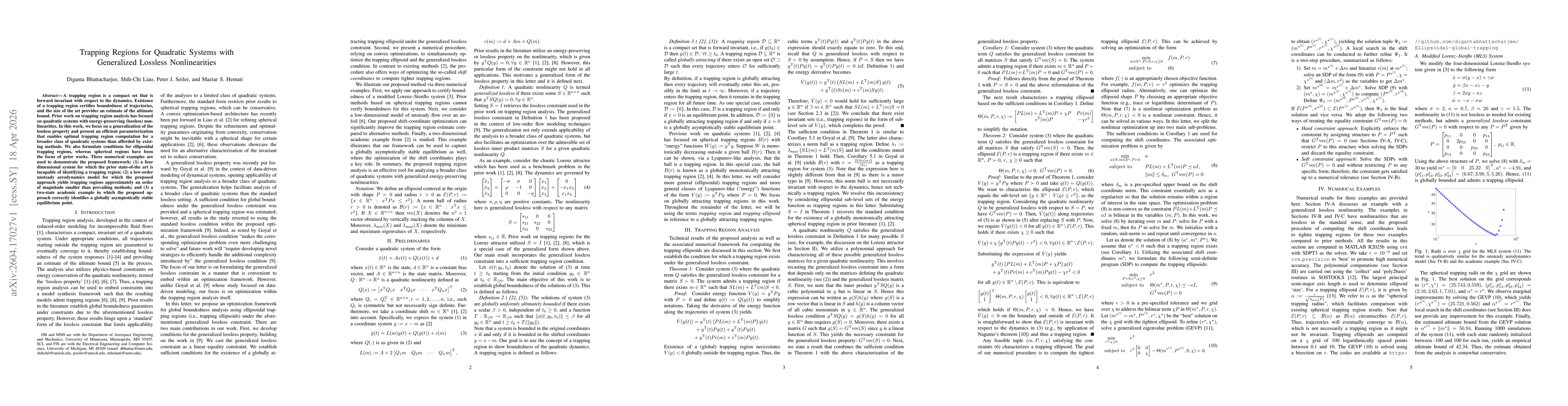 Thumbnail for Trapping Regions for Quadratic Systems with Generalized Lossless Nonlinearities