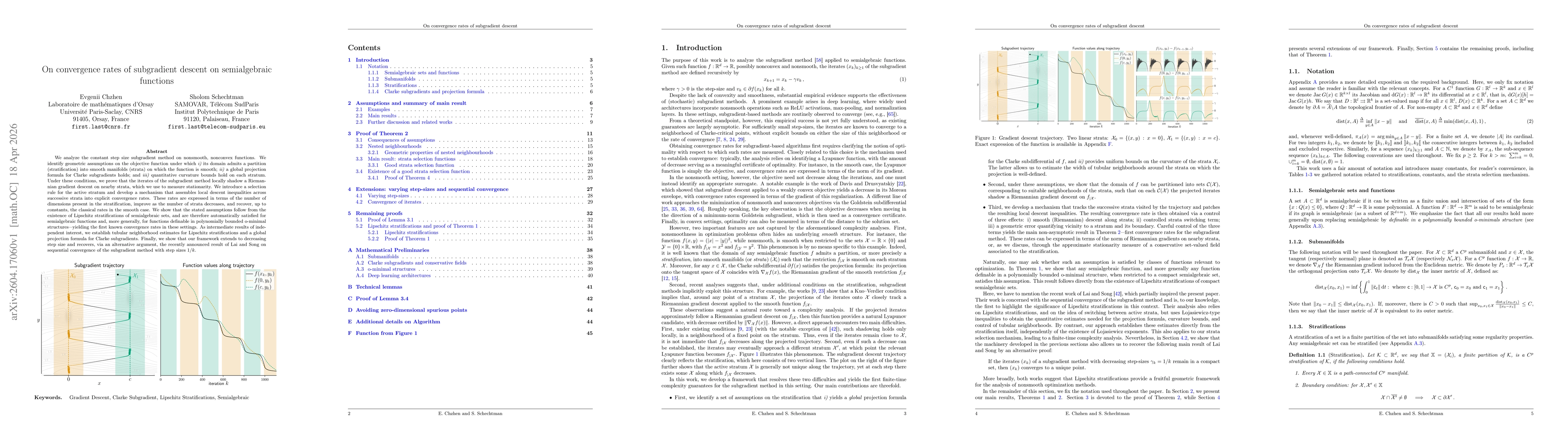 Thumbnail for On convergence rates of subgradient descent on semialgebraic functions