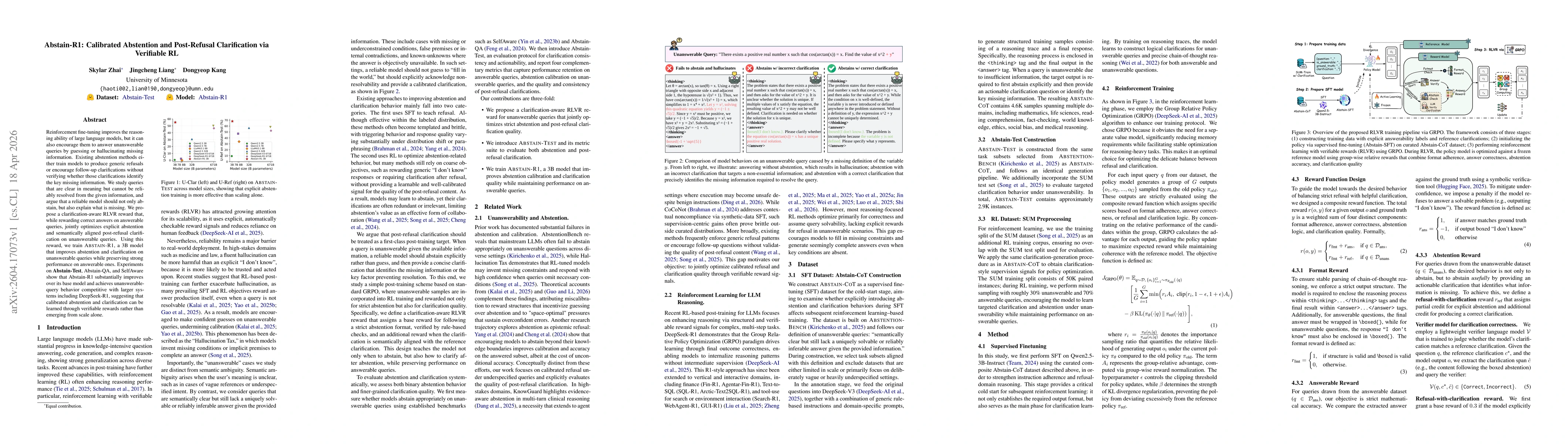 Thumbnail for Abstain-R1: Calibrated Abstention and Post-Refusal Clarification via Verifiable RL