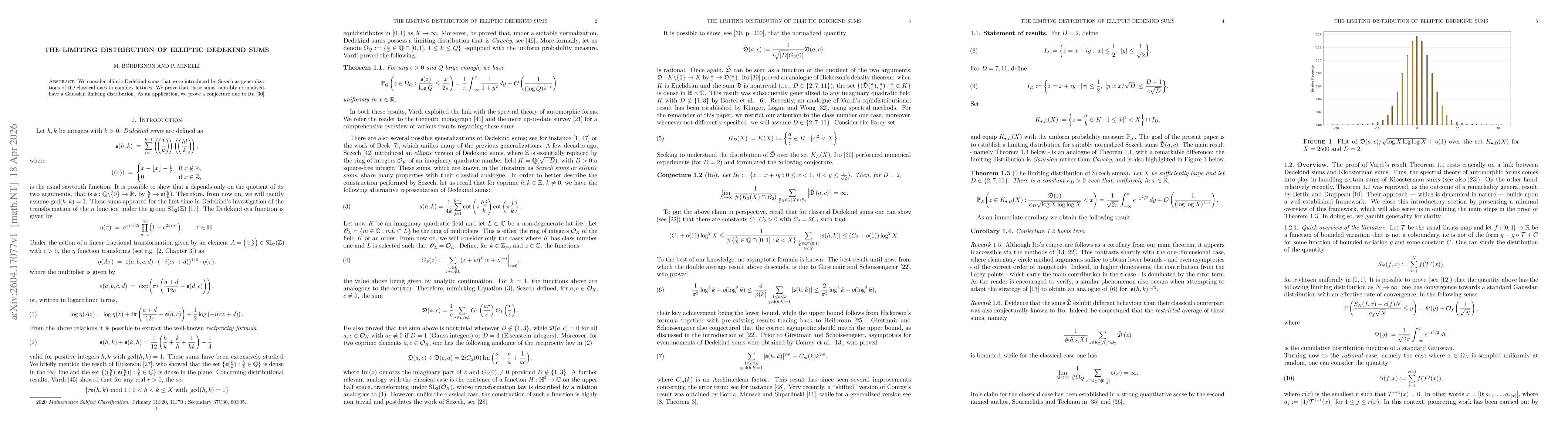 Thumbnail for The Limiting Distribution of Elliptic Dedekind Sums
