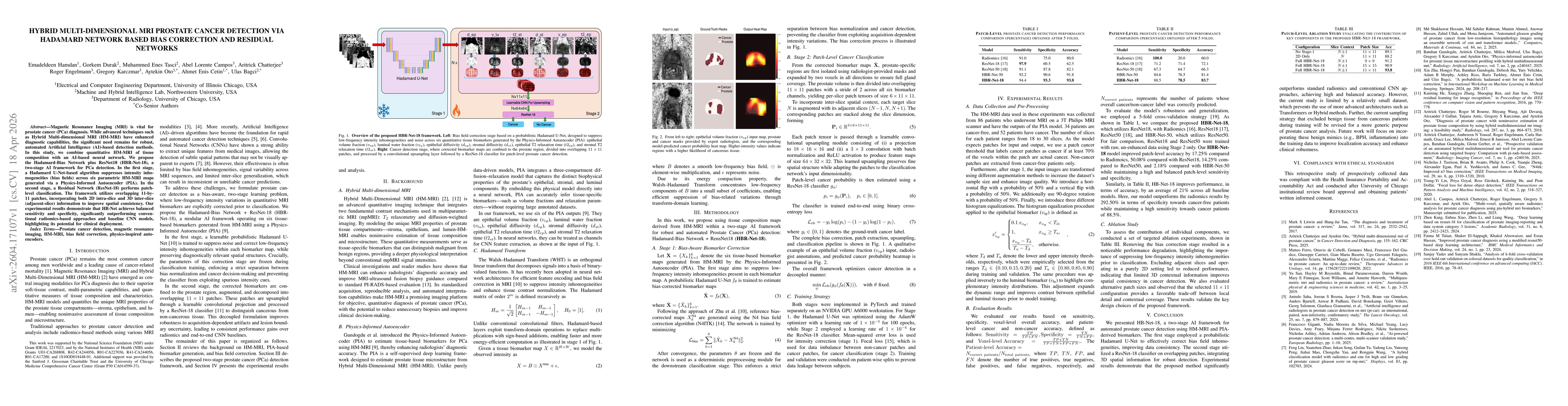 Thumbnail for Hybrid Multi-Dimensional MRI Prostate Cancer Detection via Hadamard Network-Based Bias Correction and Residual Networks