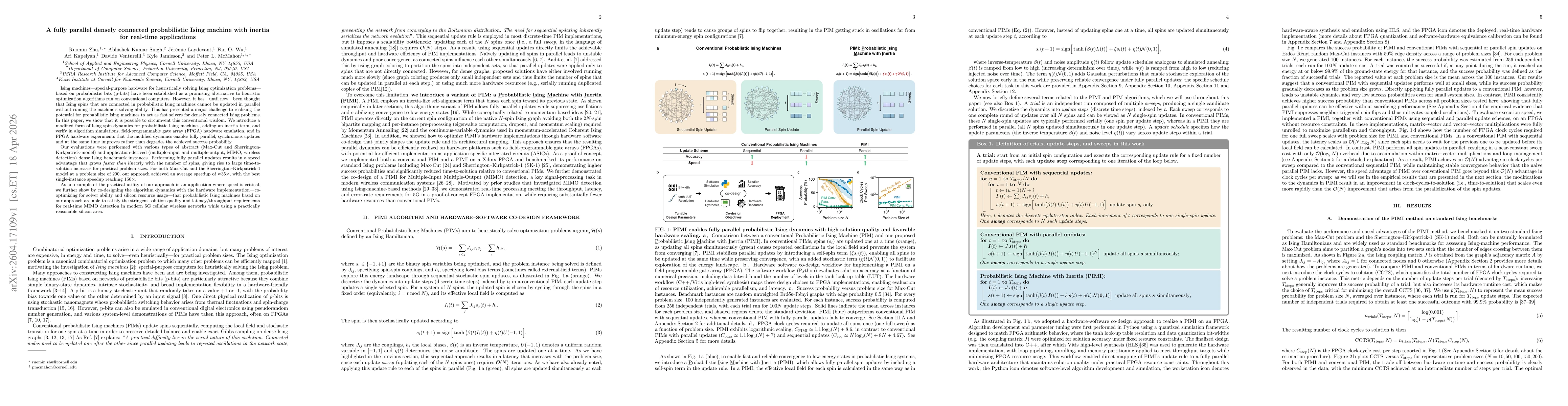 Thumbnail for A fully parallel densely connected probabilistic Ising machine with inertia for real-time applications