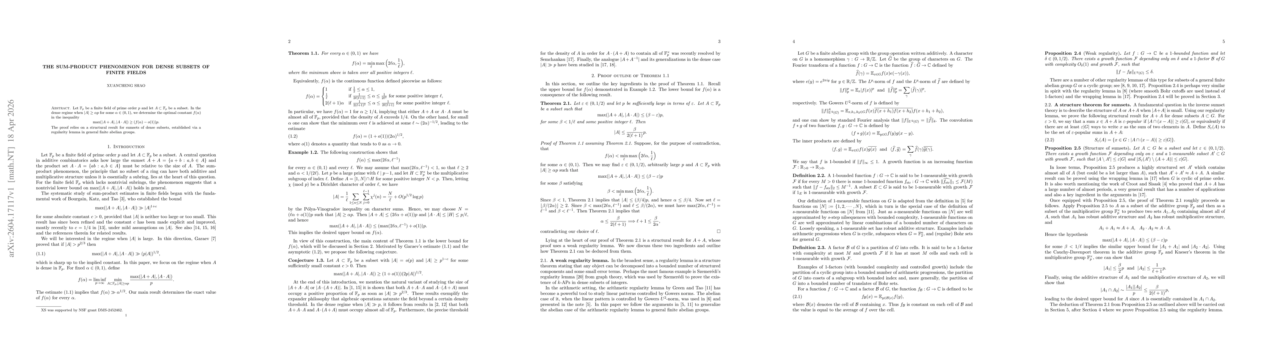 Thumbnail for The sum-product phenomenon for dense subsets of finite fields