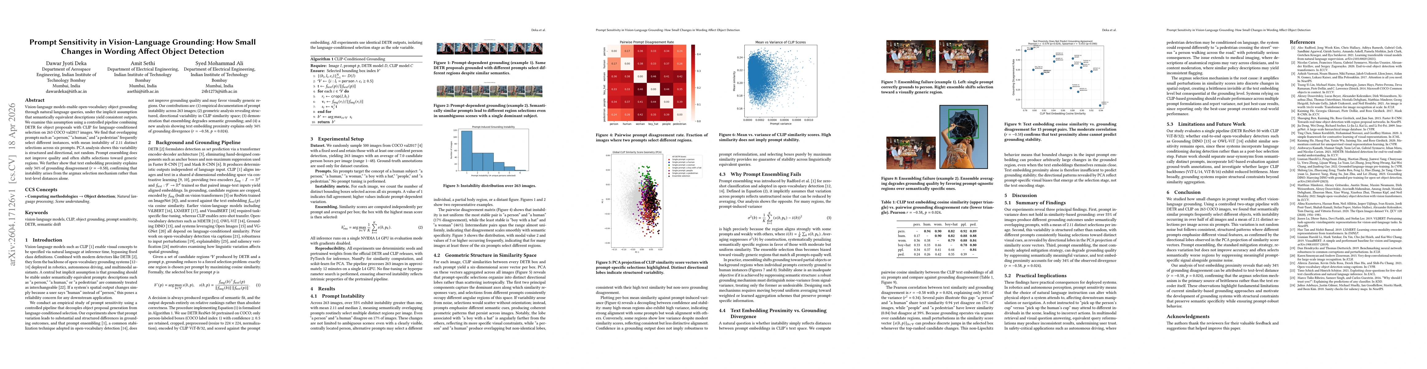 Thumbnail for Prompt Sensitivity in Vision-Language Grounding: How Small Changes in Wording Affect Object Detection