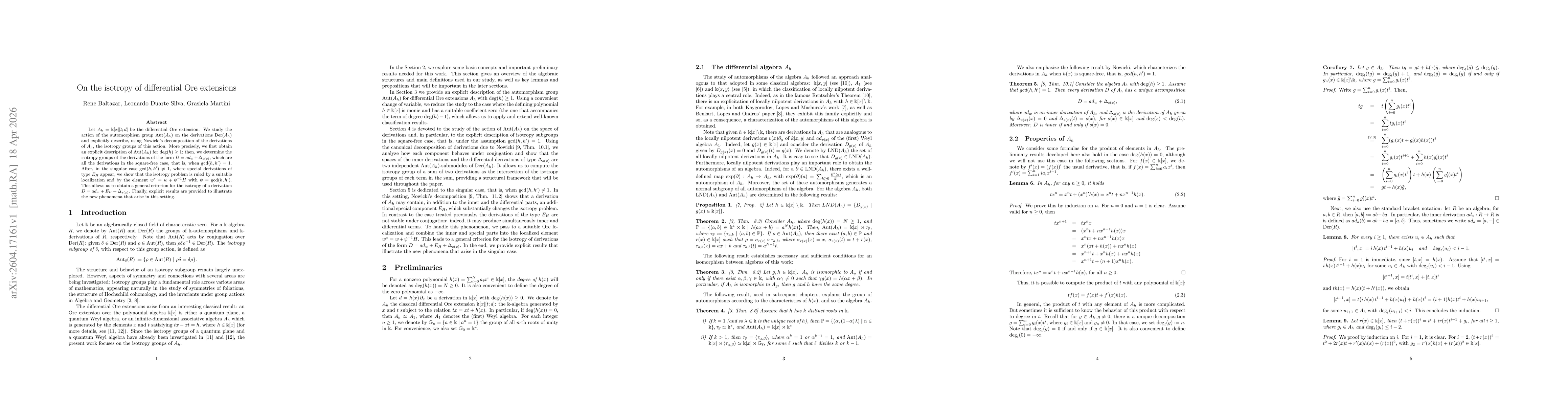 Thumbnail for On the isotropy of differential Ore extensions
