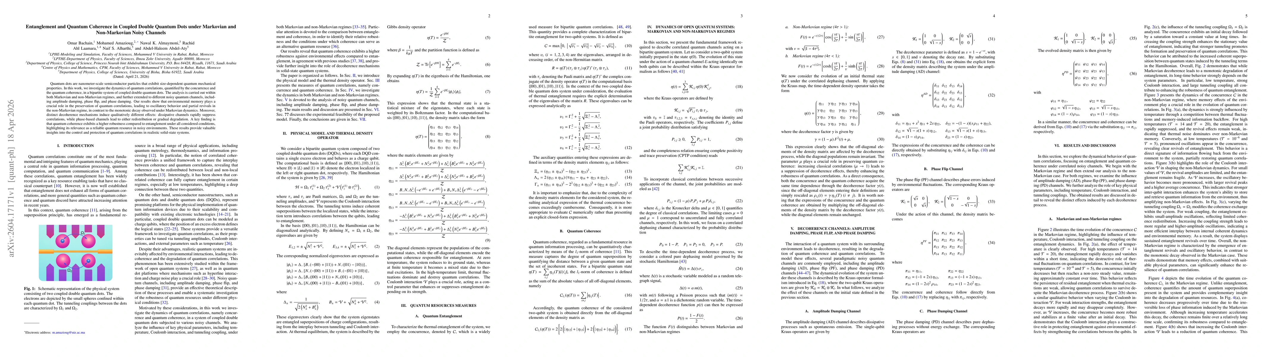 Thumbnail for Entanglement and Quantum Coherence in Coupled Double Quantum Dots under Markovian and Non-Markovian Noisy Channels