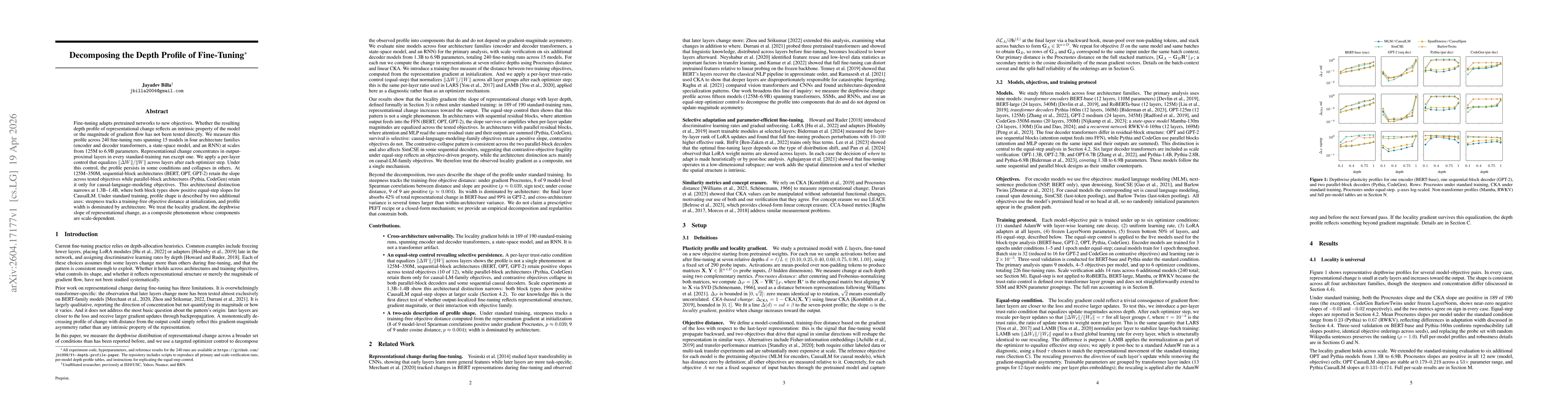 Thumbnail for Decomposing the Depth Profile of Fine-Tuning