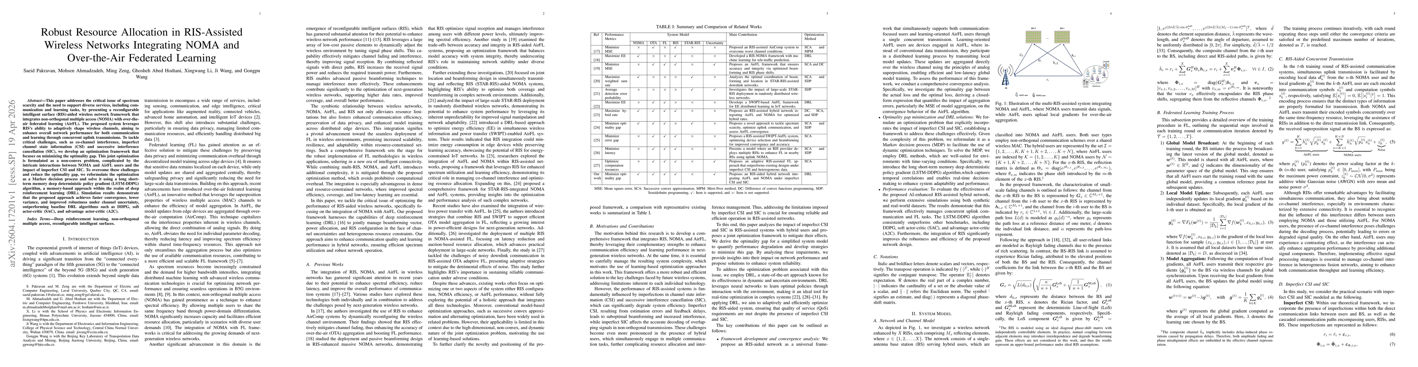 Thumbnail for Robust Resource Allocation in RIS-Assisted Wireless Networks Integrating NOMA and Over-the-Air Federated Learning