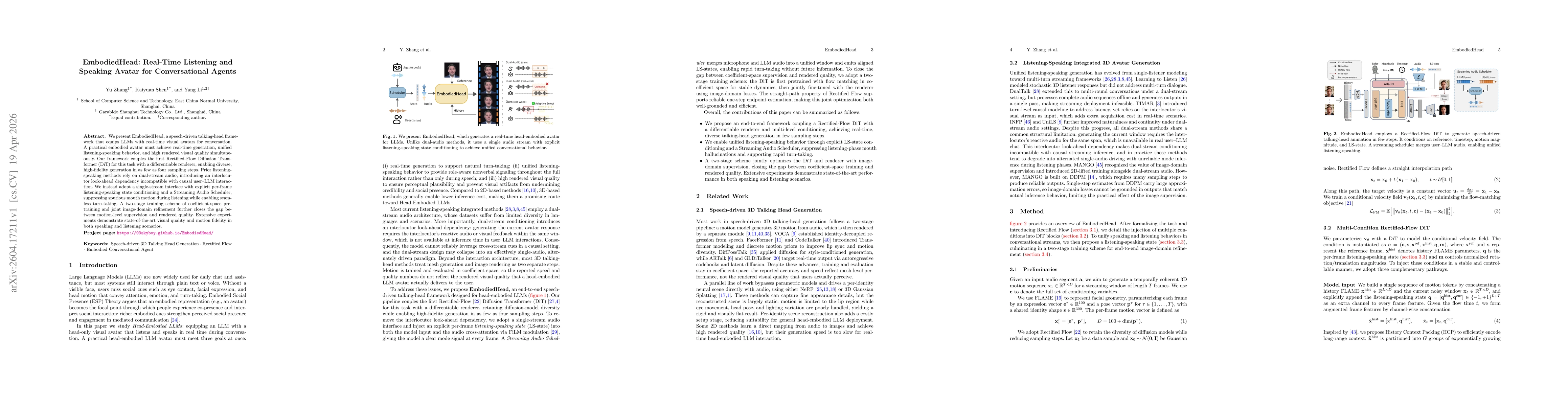 Thumbnail for EmbodiedHead: Real-Time Listening and Speaking Avatar for Conversational Agents