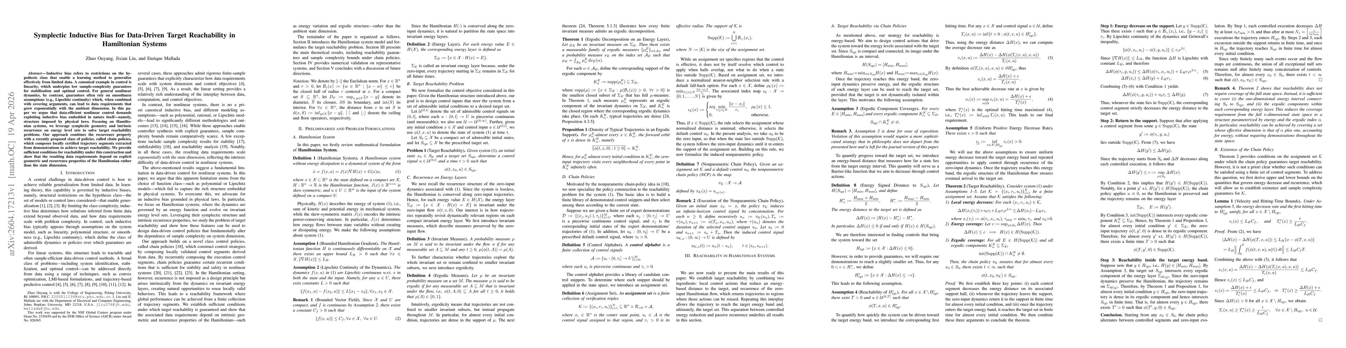 Thumbnail for Symplectic Inductive Bias for Data-Driven Target Reachability in Hamiltonian Systems