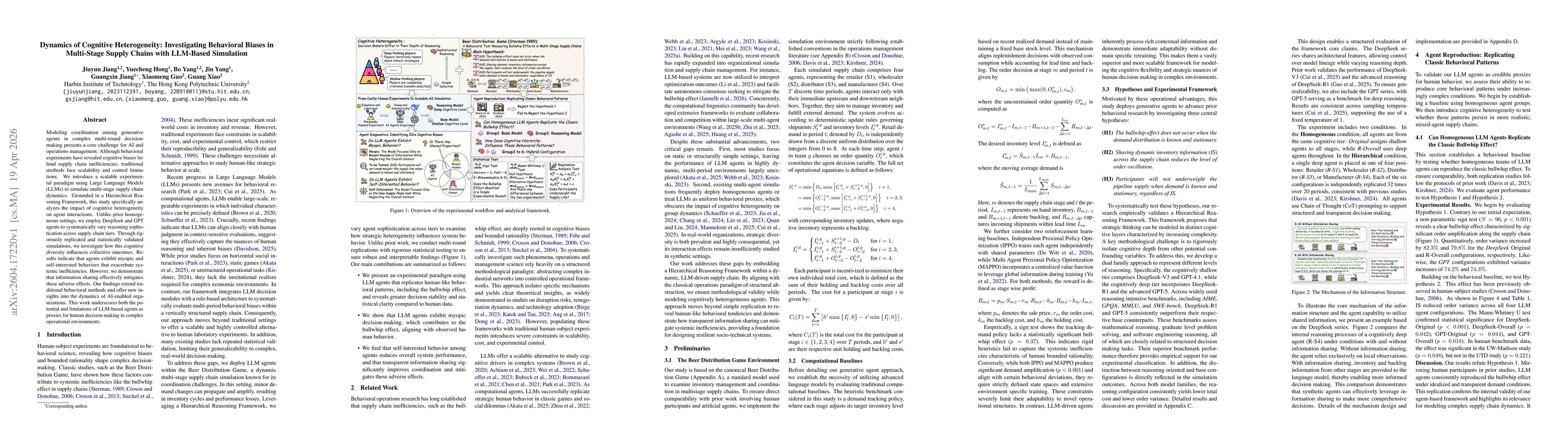 Thumbnail for Dynamics of Cognitive Heterogeneity: Investigating Behavioral Biases in Multi-Stage Supply Chains with LLM-Based Simulation