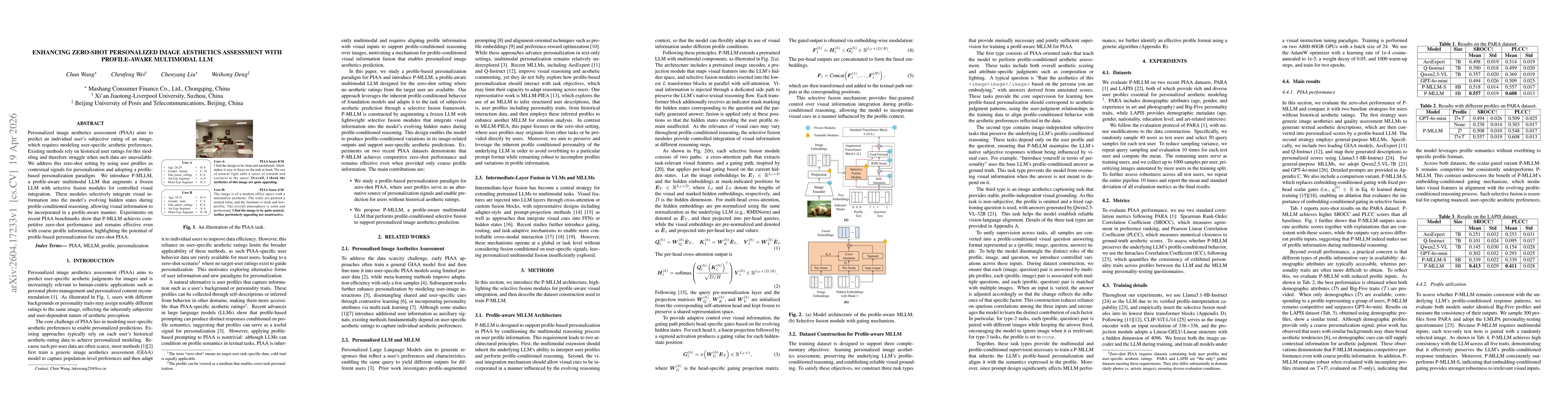 Thumbnail for Enhancing Zero-shot Personalized Image Aesthetics Assessment with Profile-aware Multimodal LLM