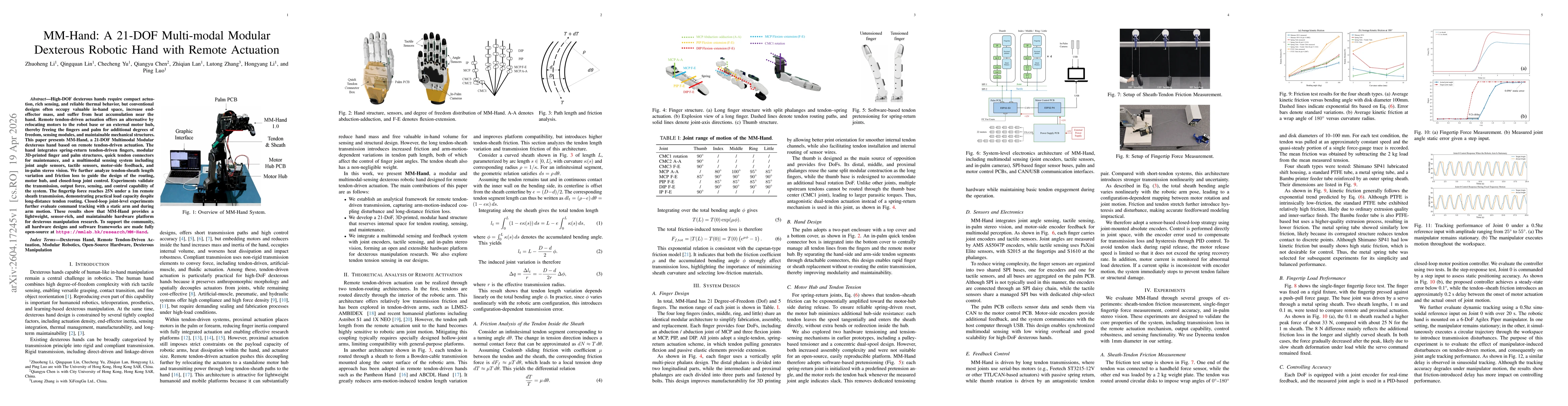 Thumbnail for MM-Hand: A 21-DOF Multi-modal Modular Dexterous Robotic Hand with Remote Actuation