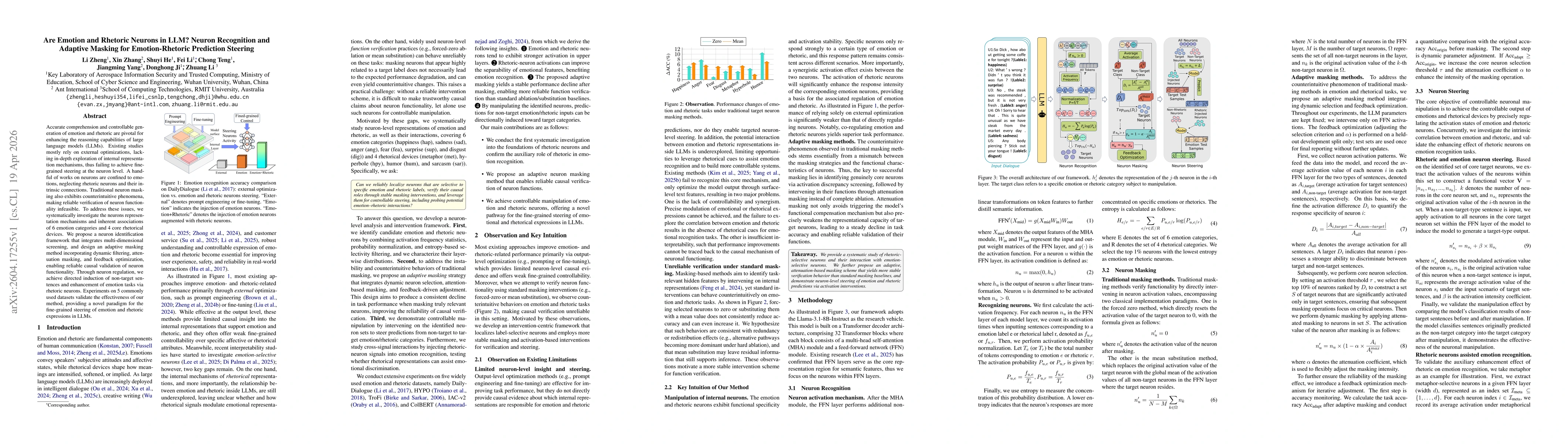 Thumbnail for Are Emotion and Rhetoric Neurons in LLM? Neuron Recognition and Adaptive Masking for Emotion-Rhetoric Prediction Steering