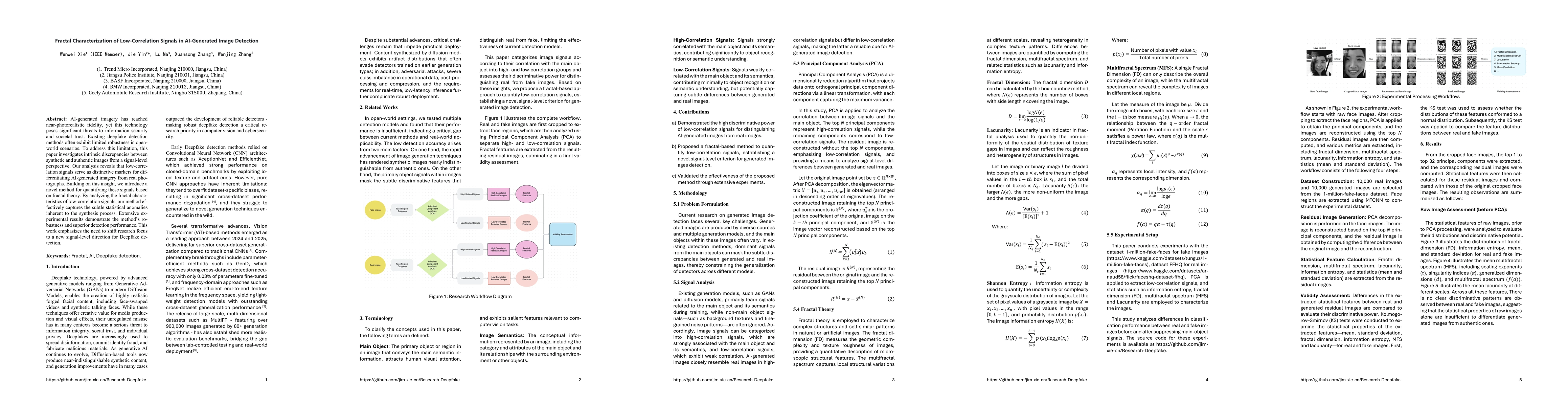 Thumbnail for Fractal Characterization of Low-Correlation Signals in AI-Generated Image Detection