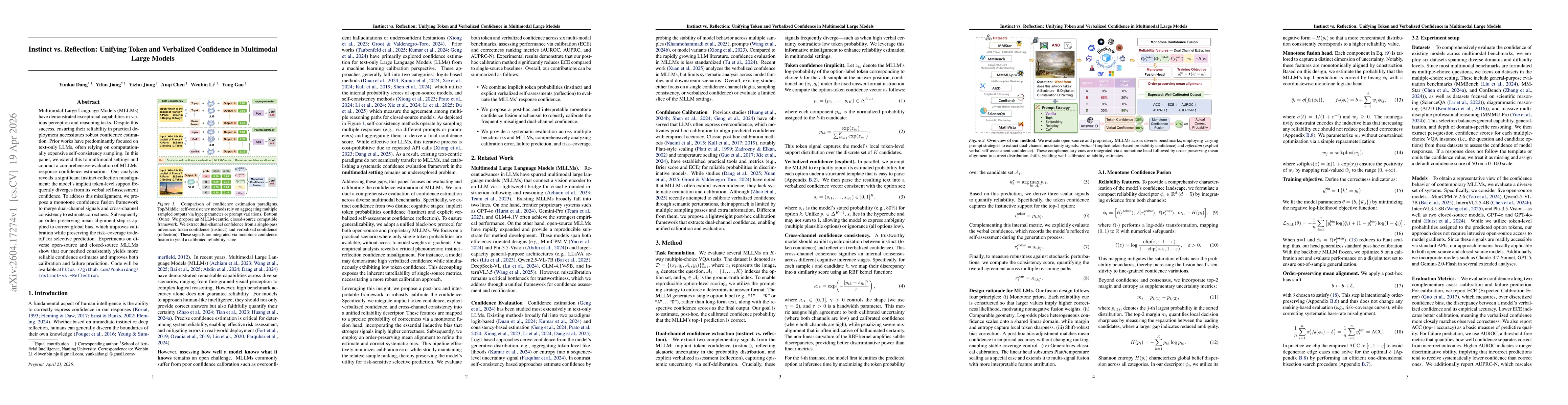 Thumbnail for Instinct vs. Reflection: Unifying Token and Verbalized Confidence in Multimodal Large Models