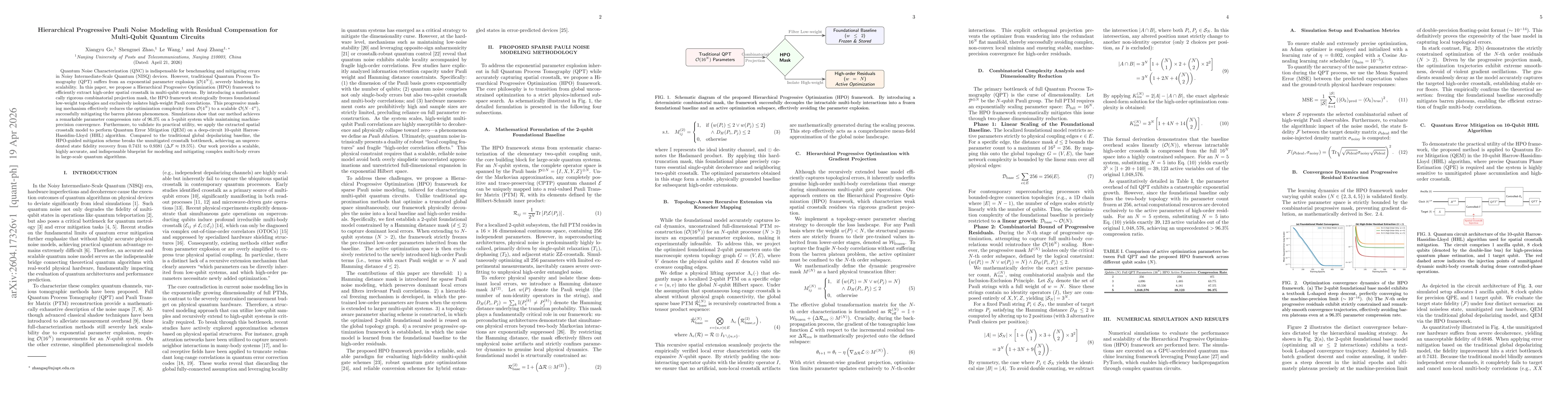 Thumbnail for Hierarchical Progressive Pauli Noise Modeling with Residual Compensation for Multi-Qubit Quantum Circuits