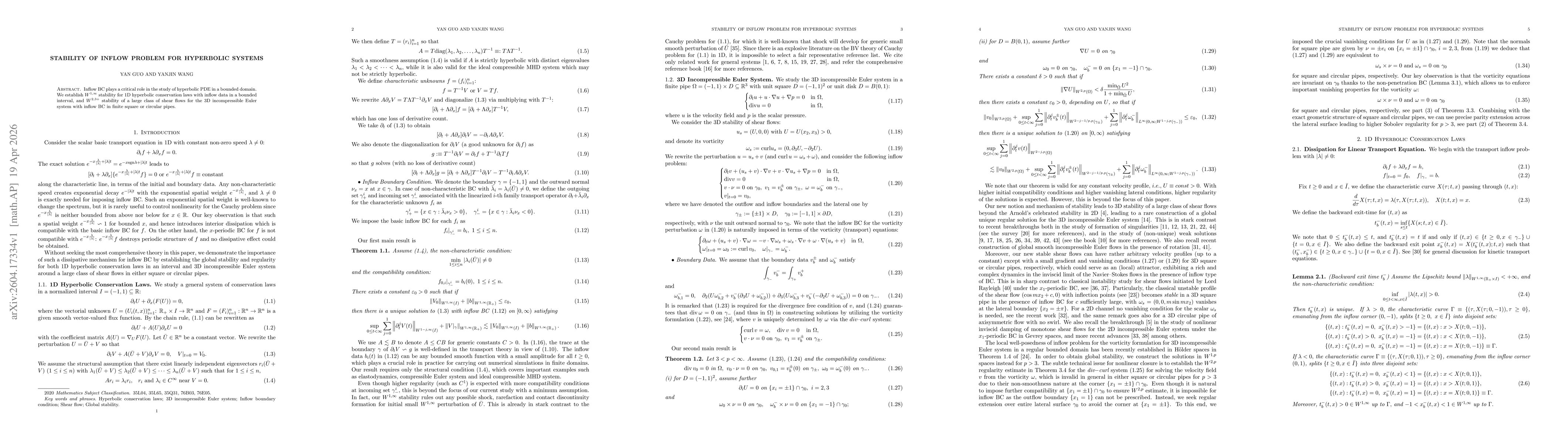 Thumbnail for Stability of Inflow Problem for Hyperbolic Systems