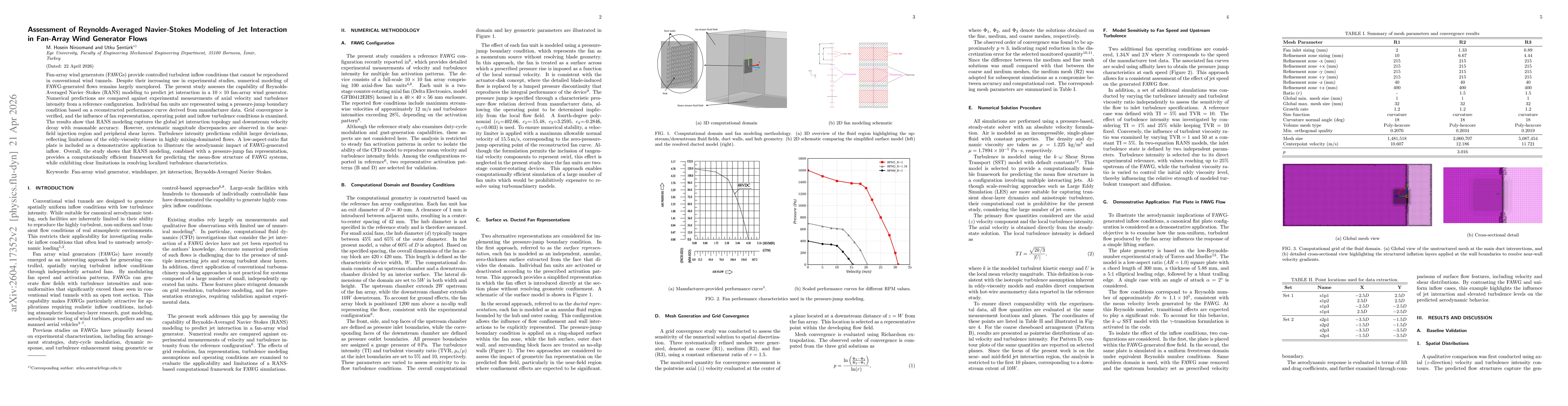Thumbnail for Assessment of RANS Modeling of Jet Interaction in Fan-Array Wind Generator Flows
