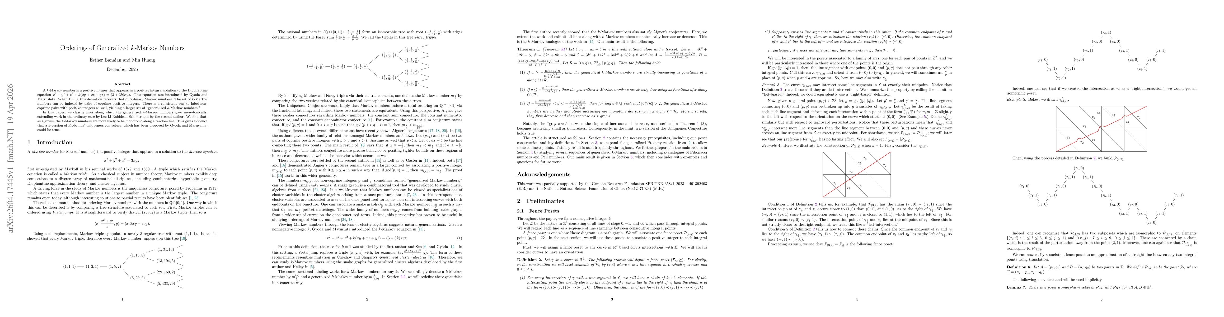 Thumbnail for Orderings of Generalized k-Markov Numbers