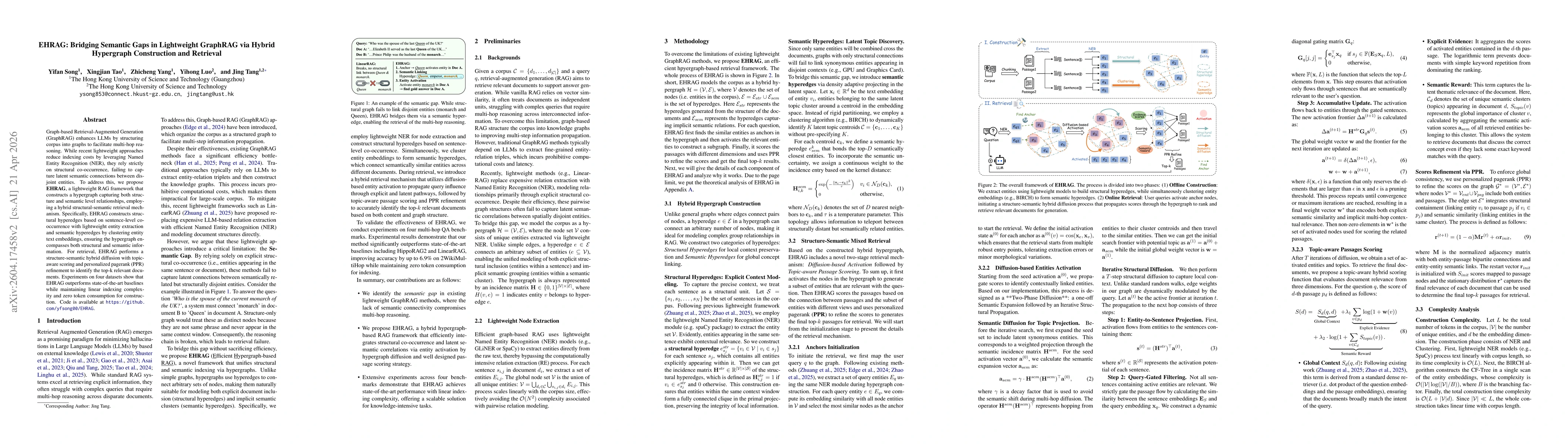 Thumbnail for EHRAG: Bridging Semantic Gaps in Lightweight GraphRAG via Hybrid Hypergraph Construction and Retrieval