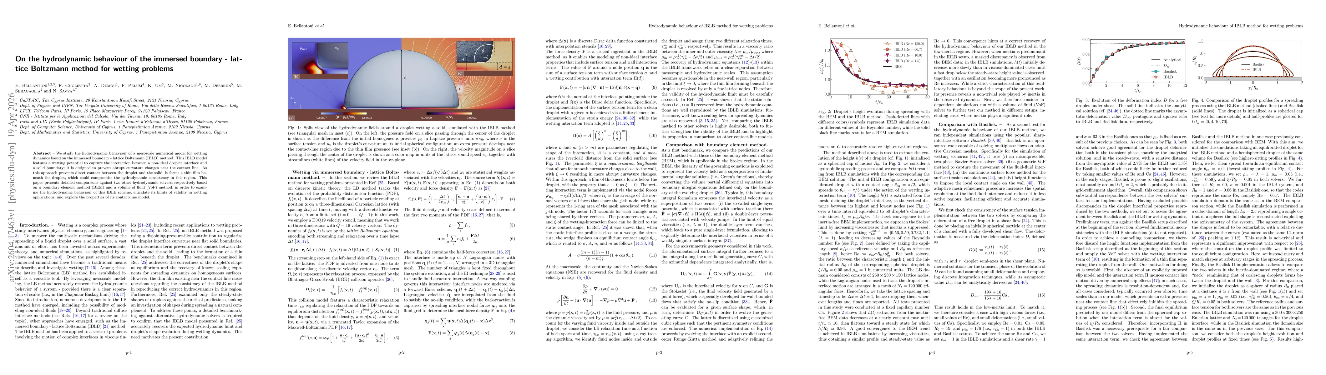 Thumbnail for On the hydrodynamic behaviour of the immersed boundary -- lattice Boltzmann method for wetting problems