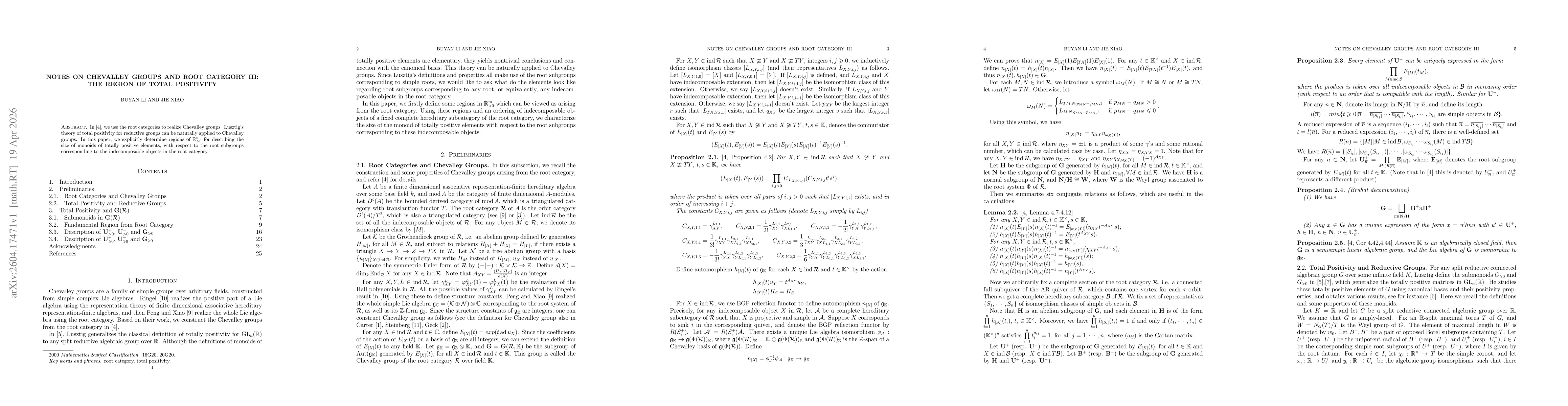 Thumbnail for Notes on Chevalley Groups and Root Category III: the Region of Total Positivity