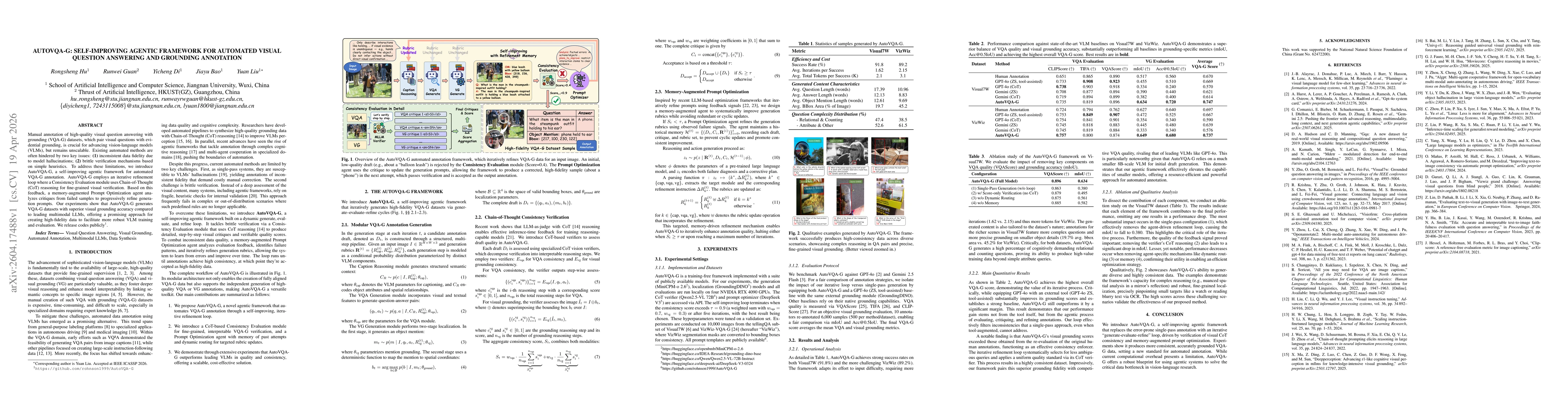 Thumbnail for AutoVQA-G: Self-Improving Agentic Framework for Automated Visual Question Answering and Grounding Annotation